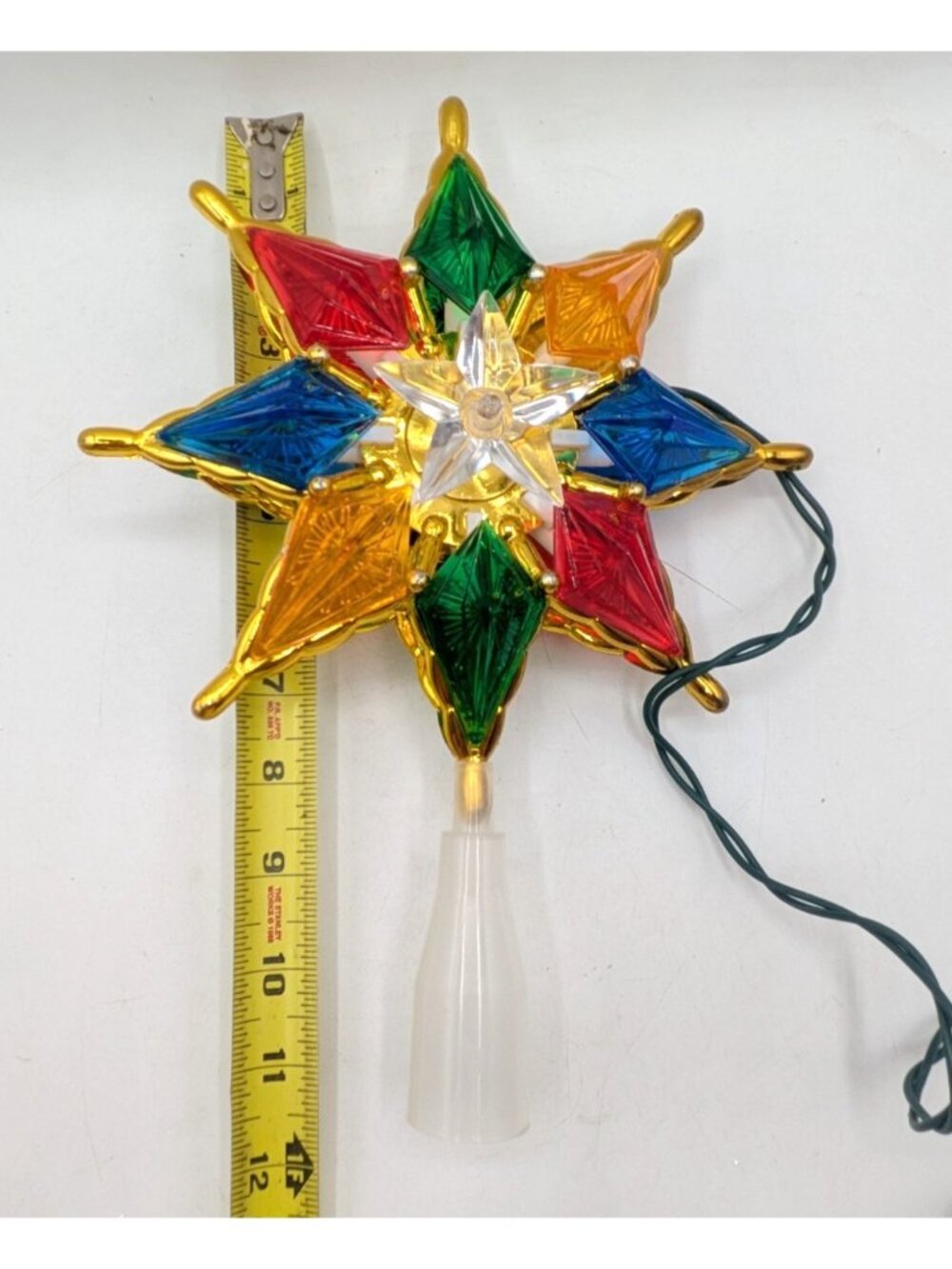 8 Point Star Christmas Tree Topper Multi-Colored Plug In Light Up 12" - Picture 7 of 8